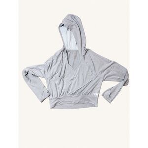 The North Face Wrap Front Hoodie L Gray Athleisure Yoga Gorpcore Pullover